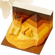 3D Paper Creative Carving for Ancient Civilization Egyptian Pyramids